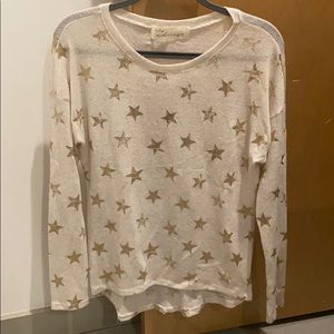 White and Gold Stars Sweater